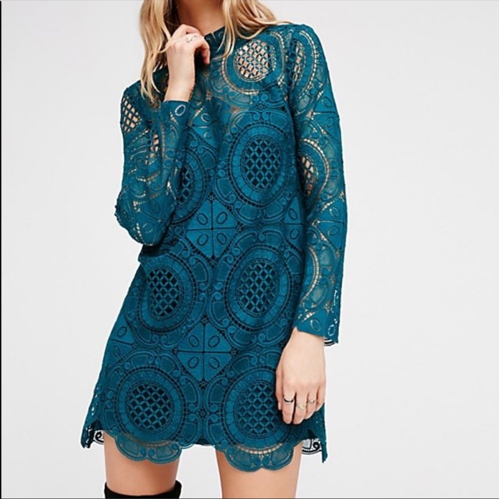 Free People Ibiza Lace Long Sleeve Dress